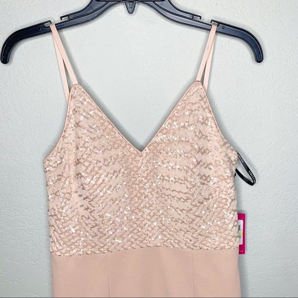 Vince Camuto Womens Pink Spaghetti Strap Full-Length Fit + Flare Evening gown - Picture 8 of 11